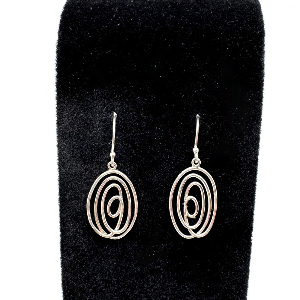Boma Sterling Silver Oval Spiral Drop Earrings